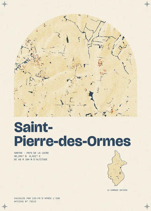Affiche de Saint-Pierre-des-Ormes, calculée par 123-fr d'après l'IGN