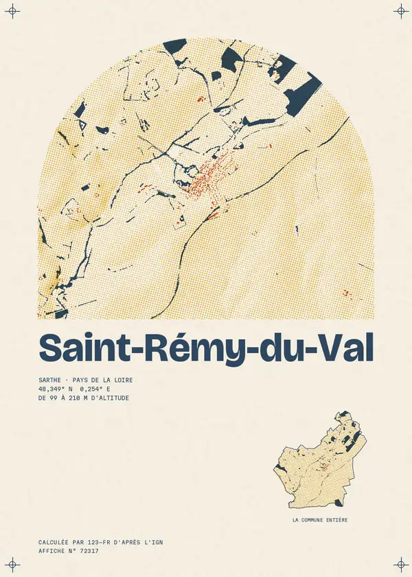 Affiche de Saint-Rémy-du-Val, calculée d'après l'IGN