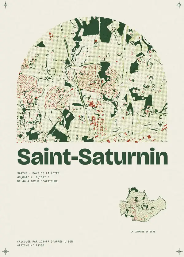 Affiche de Saint-Saturnin, calculée par 123-fr d'après l'IGN