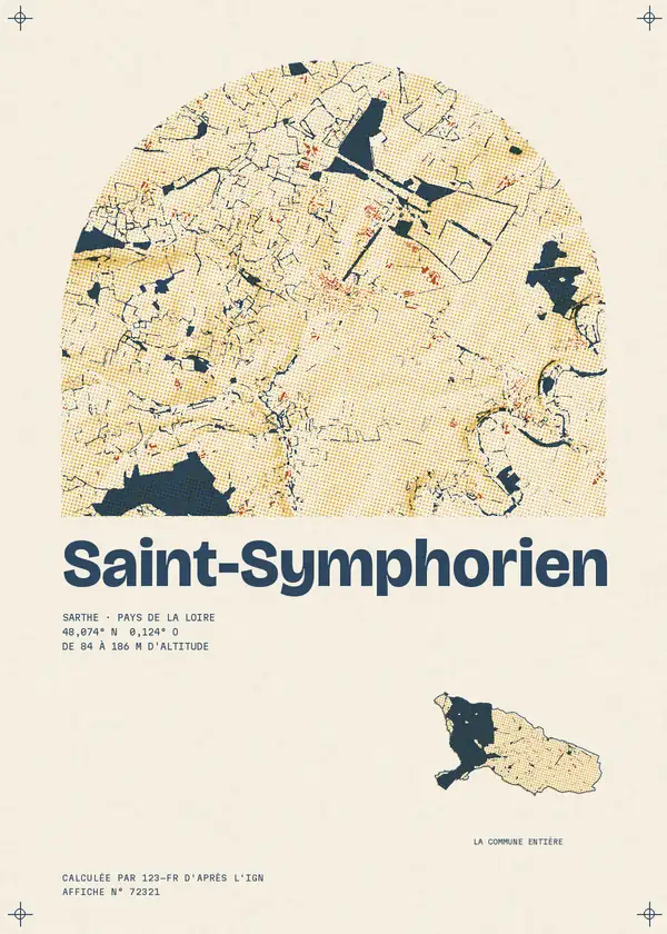 Affiche de Saint-Symphorien, calculée par 123-fr d'après l'IGN