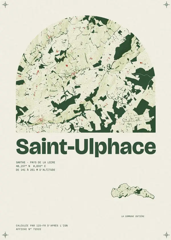Affiche de Saint-Ulphace, calculée par 123-fr d'après l'IGN