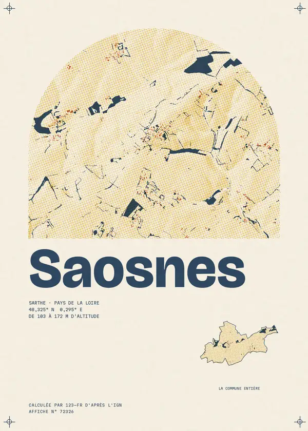 Affiche de Saosnes, calculée par 123-fr d'après l'IGN