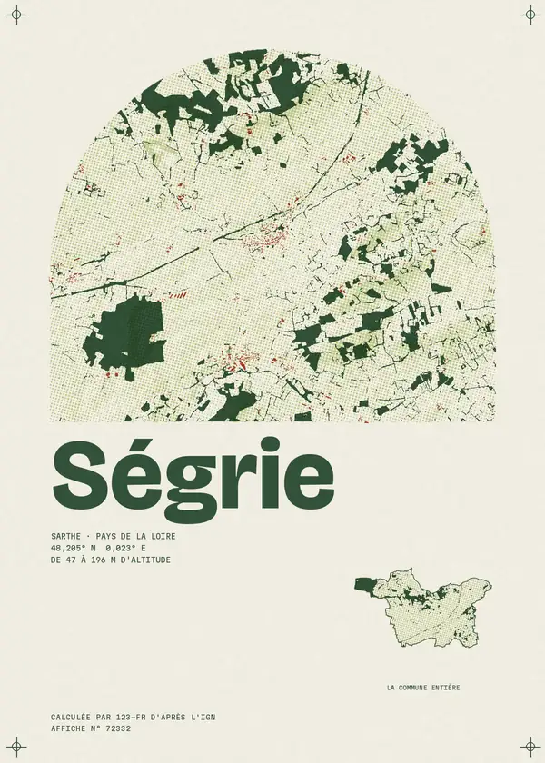 Affiche de Ségrie, calculée par 123-fr d'après l'IGN