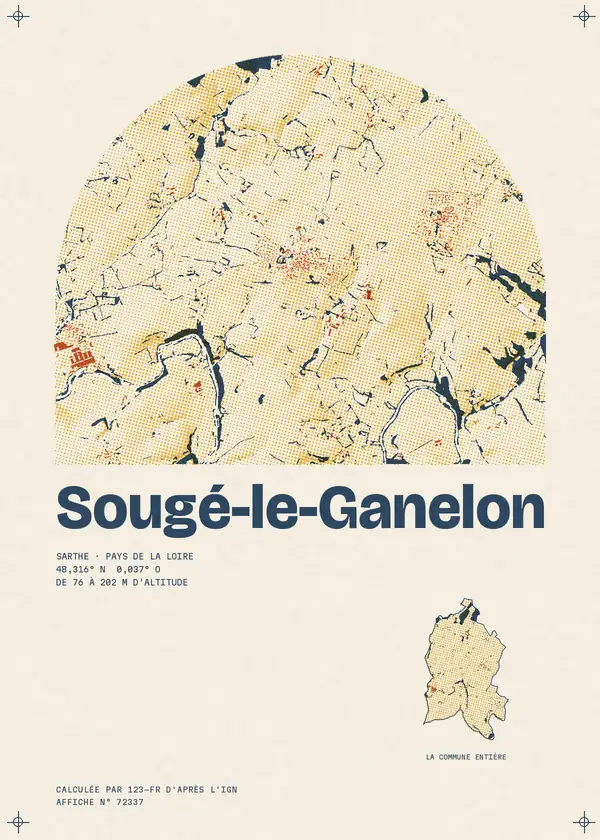Affiche de Sougé-le-Ganelon, calculée par 123-fr d'après l'IGN