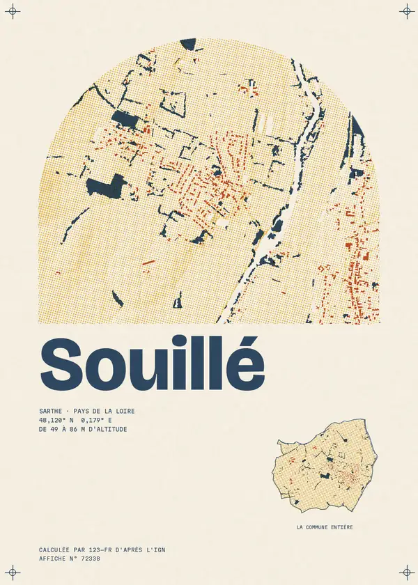 Affiche de Souillé, calculée par 123-fr d'après l'IGN