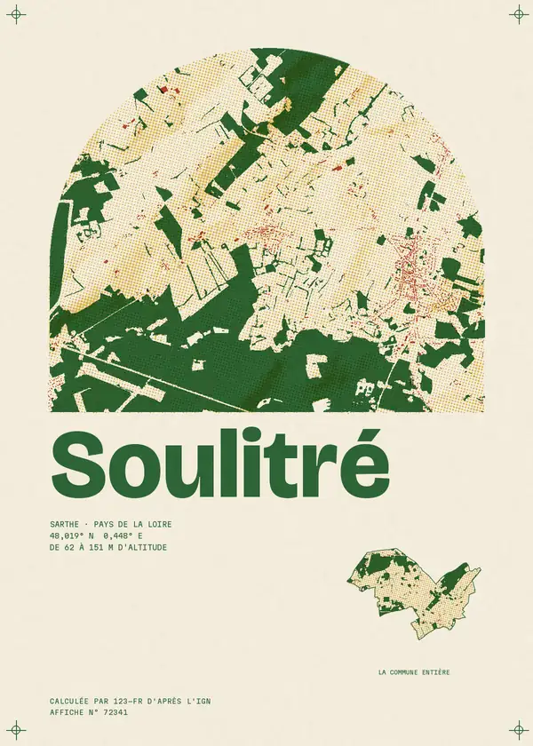 Affiche de Soulitré, calculée par 123-fr d'après l'IGN