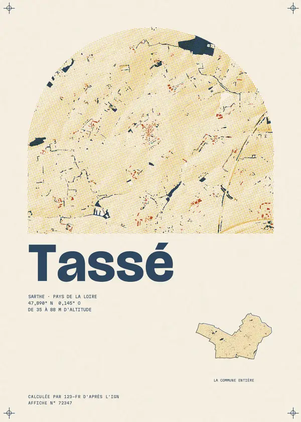 Affiche de Tassé, calculée par 123-fr d'après l'IGN