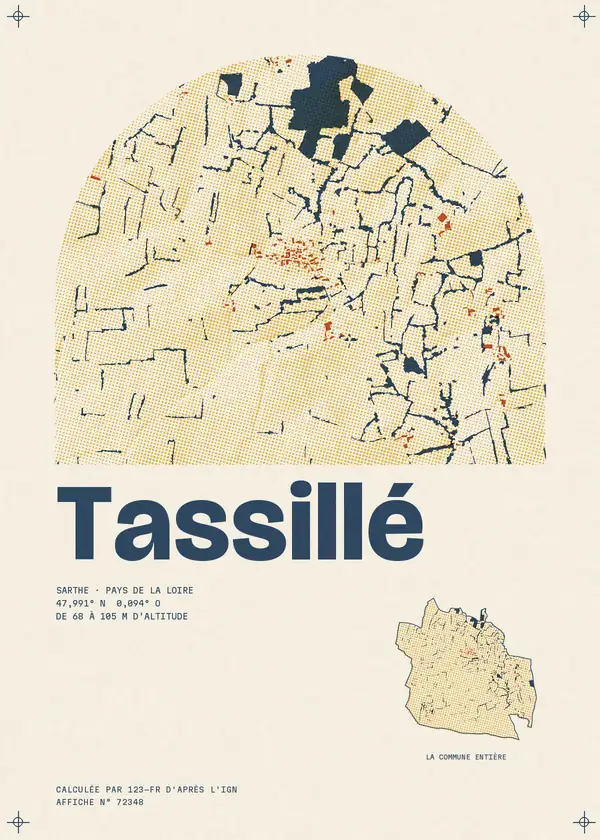 Affiche de Tassillé, calculée par 123-fr d'après l'IGN