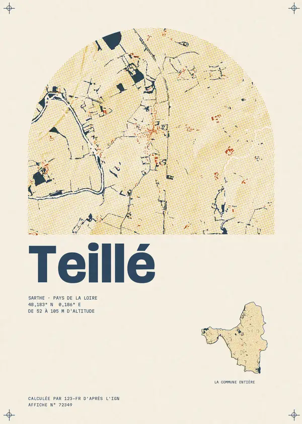 Affiche de Teillé, calculée par 123-fr d'après l'IGN