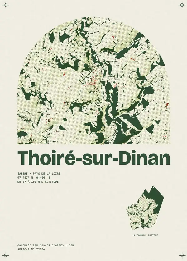 Affiche de Thoiré-sur-Dinan, calculée par 123-fr d'après l'IGN