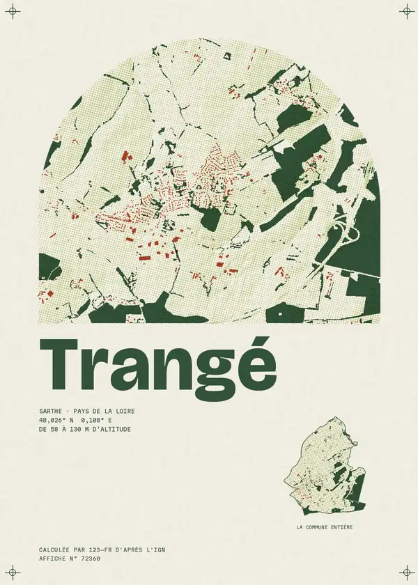 Affiche de Trangé, calculée par 123-fr d'après l'IGN