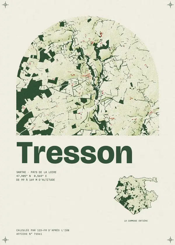 Affiche de Tresson, calculée par 123-fr d'après l'IGN