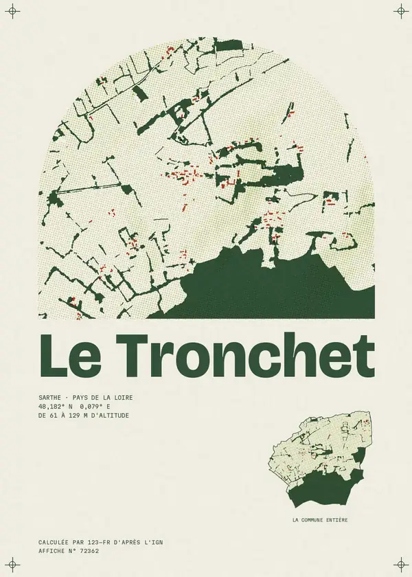 Affiche de Le Tronchet, calculée par 123-fr d'après l'IGN