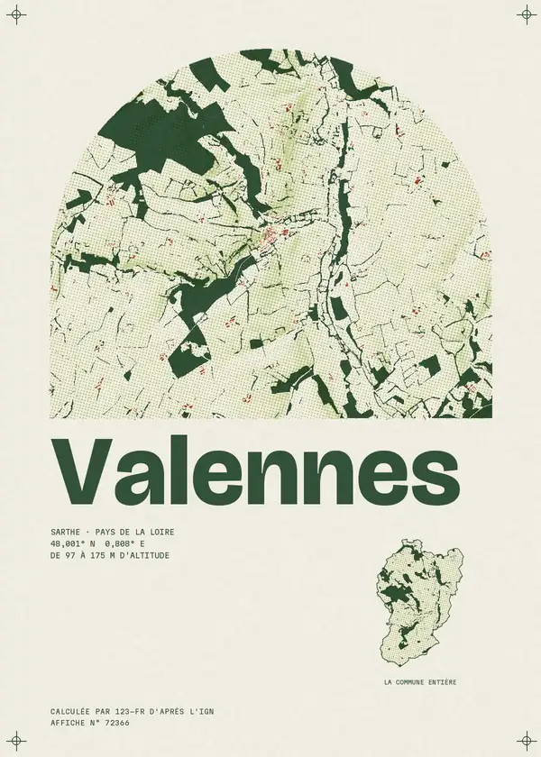Affiche de Valennes, calculée par 123-fr d'après l'IGN