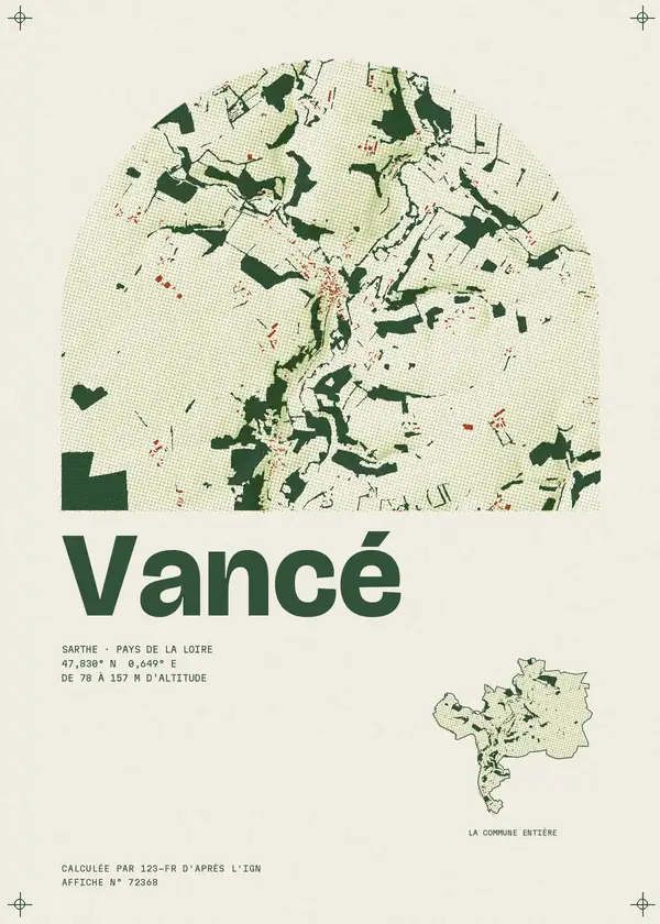 Affiche de Vancé, calculée par 123-fr d'après l'IGN