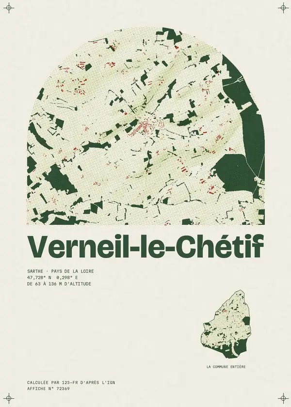 Affiche de Verneil-le-Chétif, calculée par 123-fr d'après l'IGN