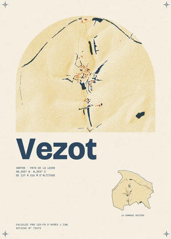 Affiche de Vezot, calculée par 123-fr d'après l'IGN