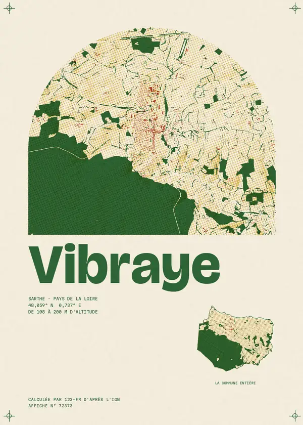 Affiche de Vibraye, calculée par 123-fr d'après l'IGN