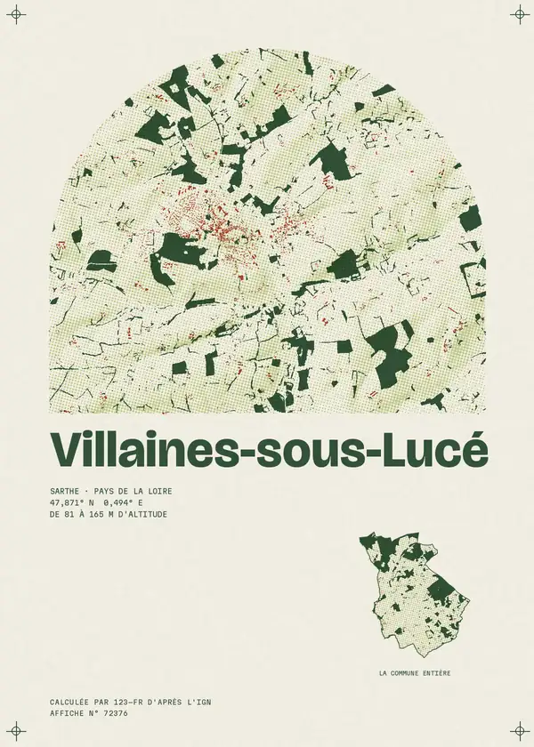 Affiche de Villaines-sous-Lucé, calculée par 123-fr d'après l'IGN