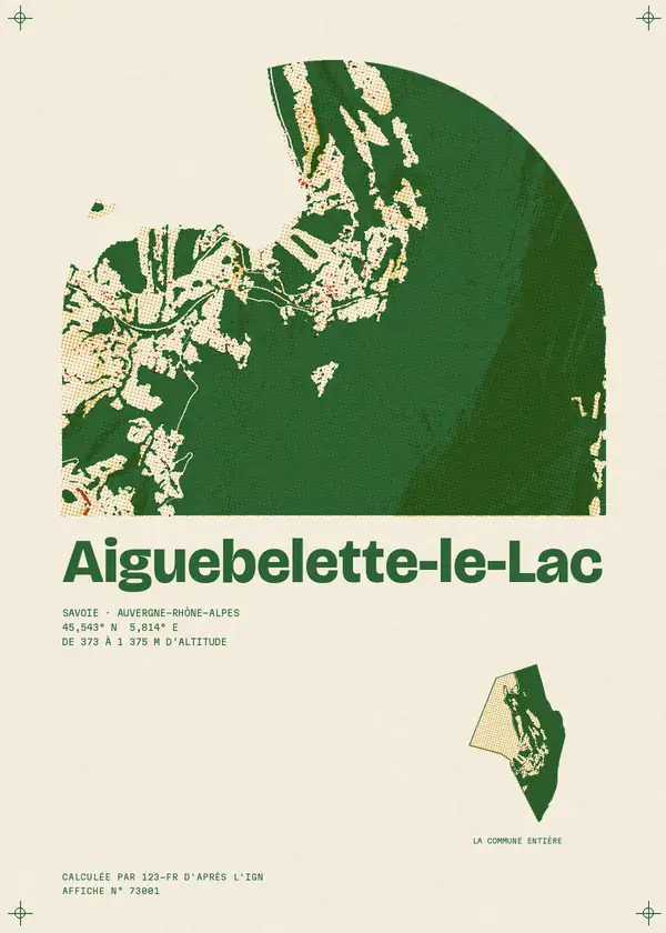 Affiche de Aiguebelette-le-Lac, calculée par 123-fr d'après l'IGN