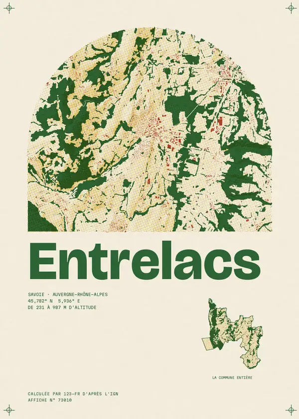 Affiche de Entrelacs, calculée par 123-fr d'après l'IGN