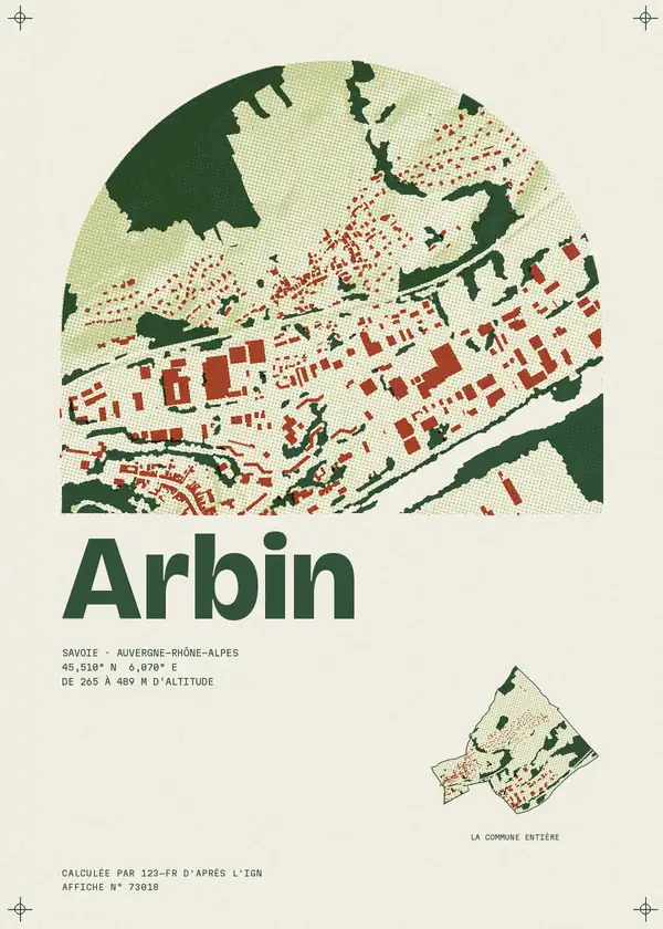 Affiche de Arbin, calculée par 123-fr d'après l'IGN
