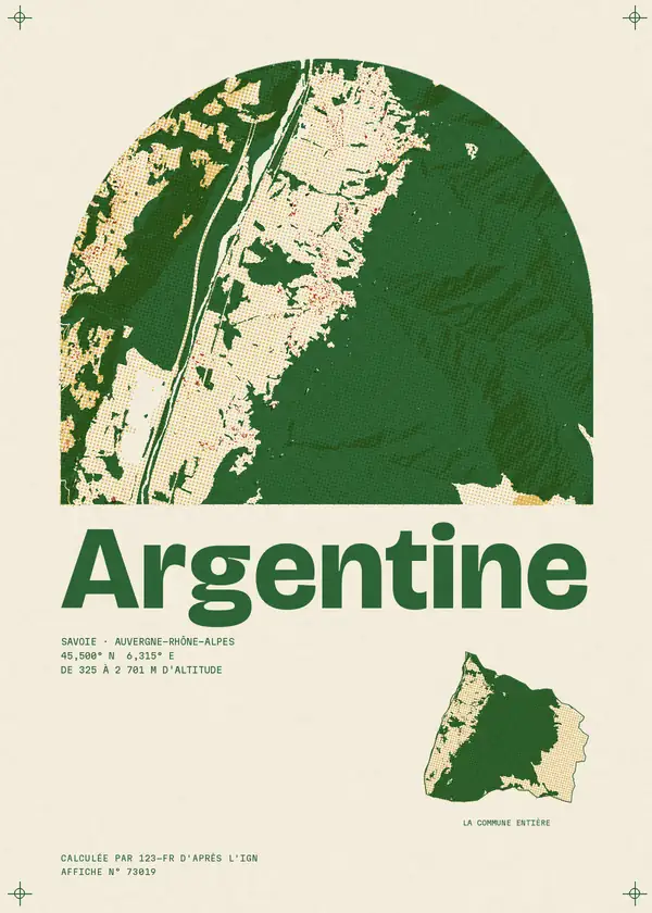 Affiche de Argentine, calculée par 123-fr d'après l'IGN