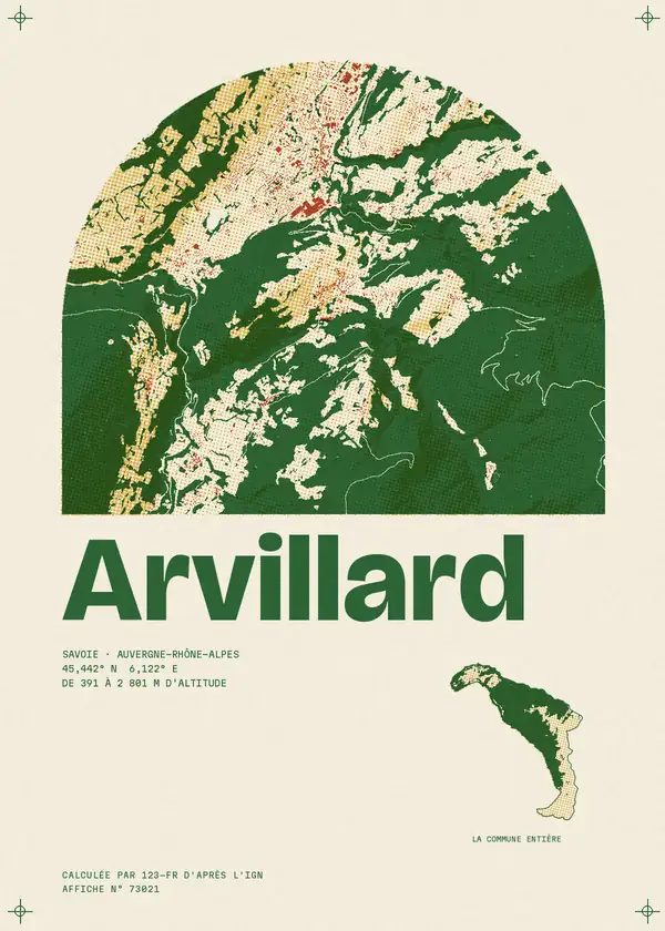 Affiche de Arvillard, calculée par 123-fr d'après l'IGN
