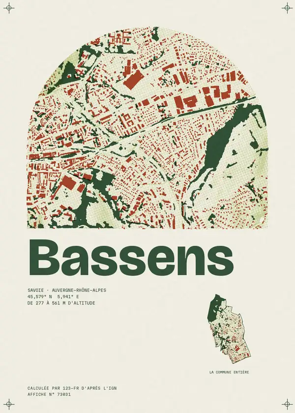 Affiche de Bassens, calculée par 123-fr d'après l'IGN