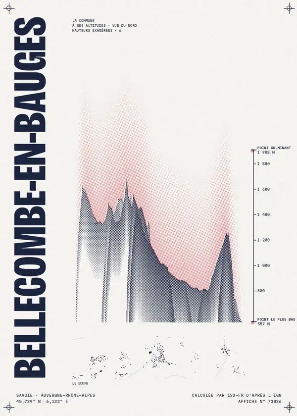 Affiche de Bellecombe-en-Bauges, calculée par 123-fr d'après l'IGN
