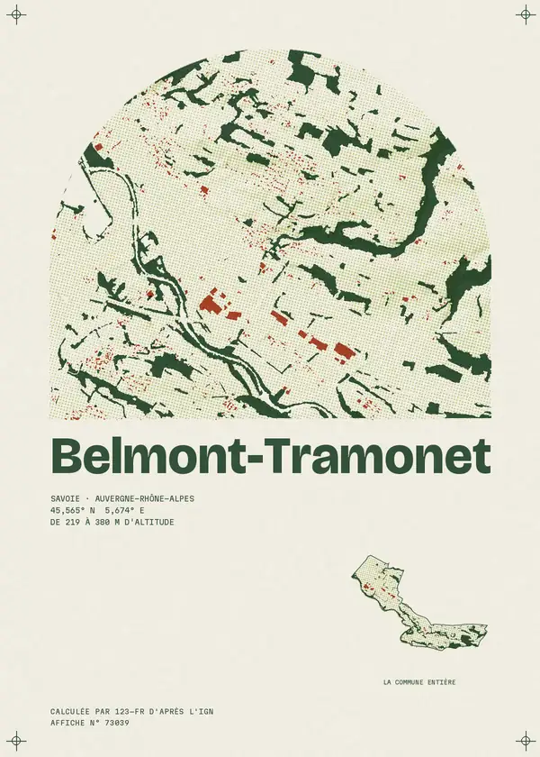 Affiche de Belmont-Tramonet, calculée par 123-fr d'après l'IGN