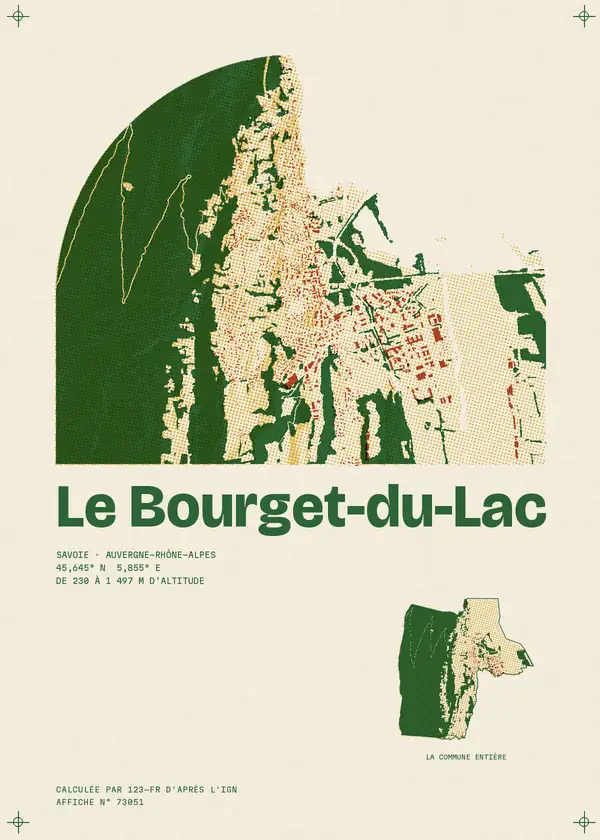 Affiche de Le Bourget-du-Lac, calculée par 123-fr d'après l'IGN
