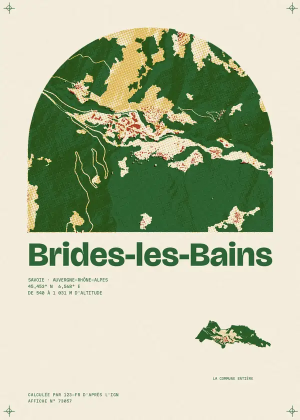 Affiche de Brides-les-Bains, calculée par 123-fr d'après l'IGN