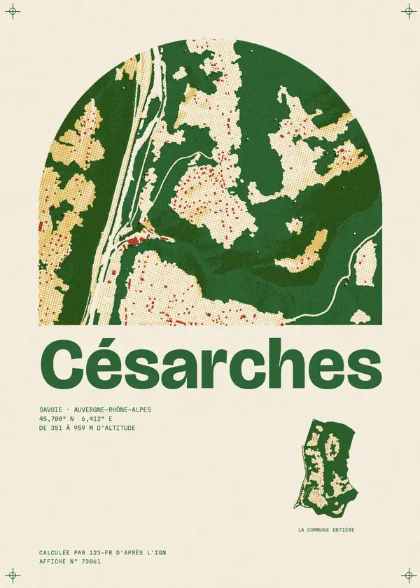 Affiche de Césarches, calculée par 123-fr d'après l'IGN