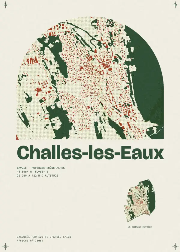 Affiche de Challes-les-Eaux, calculée par 123-fr d'après l'IGN