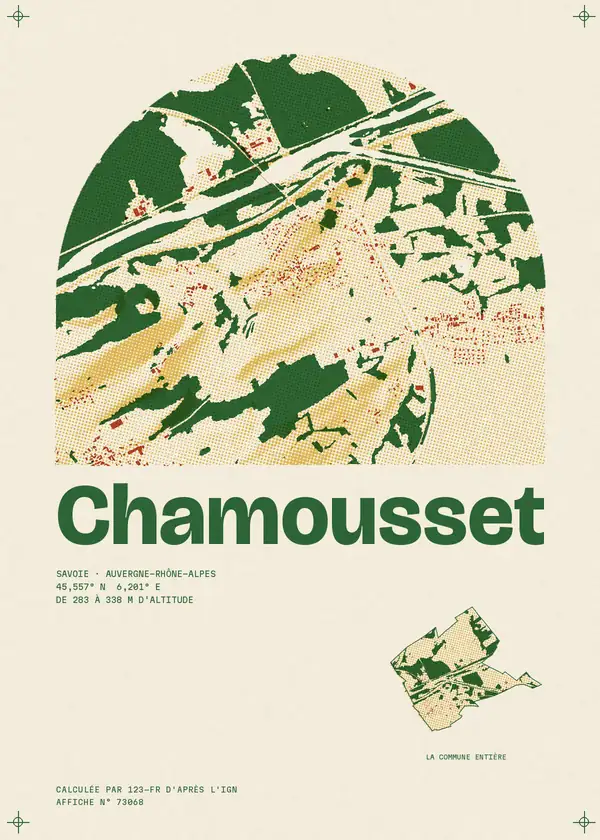 Affiche de Chamousset, calculée par 123-fr d'après l'IGN