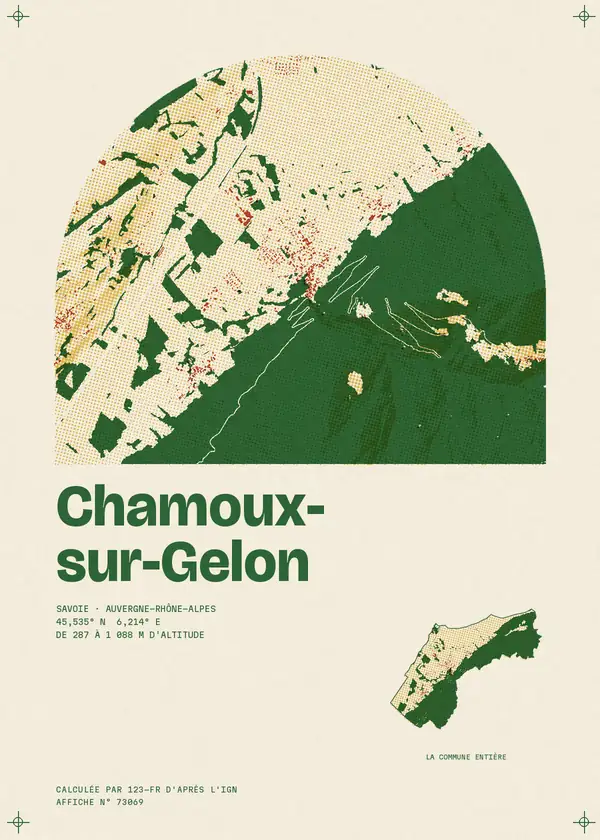 Affiche de Chamoux-sur-Gelon, calculée par 123-fr d'après l'IGN