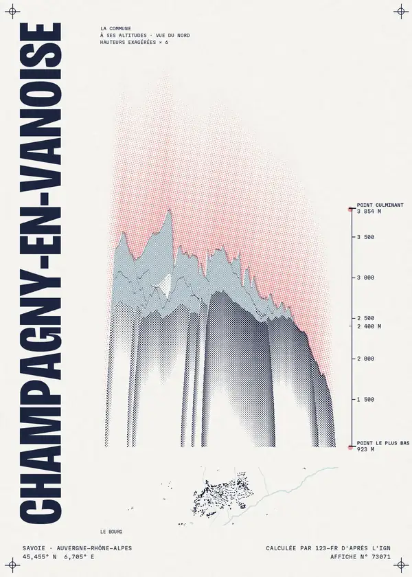 Affiche de Champagny-en-Vanoise, calculée par 123-fr d'après l'IGN