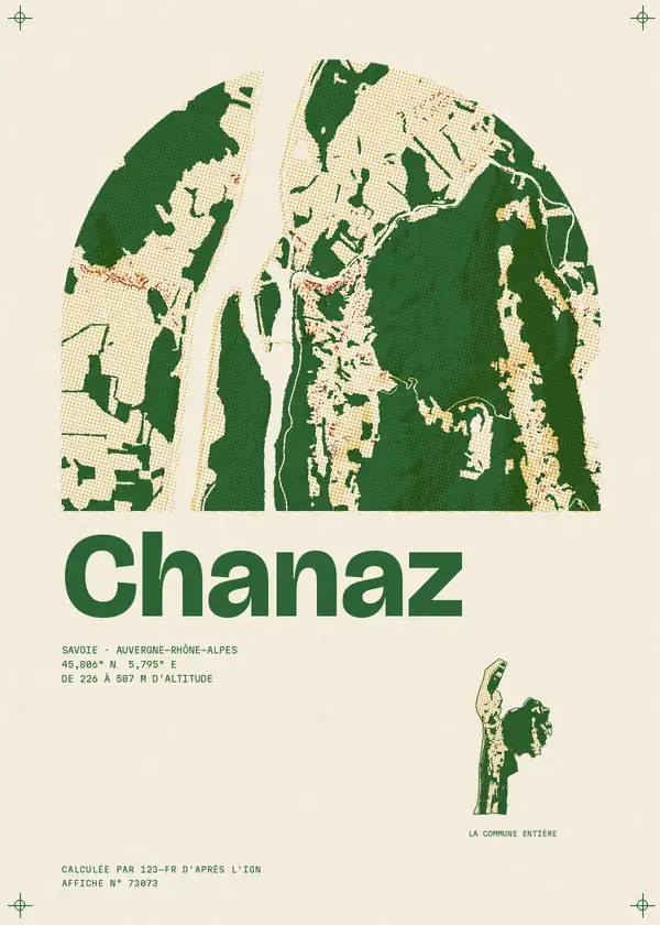 Affiche de Chanaz, calculée par 123-fr d'après l'IGN