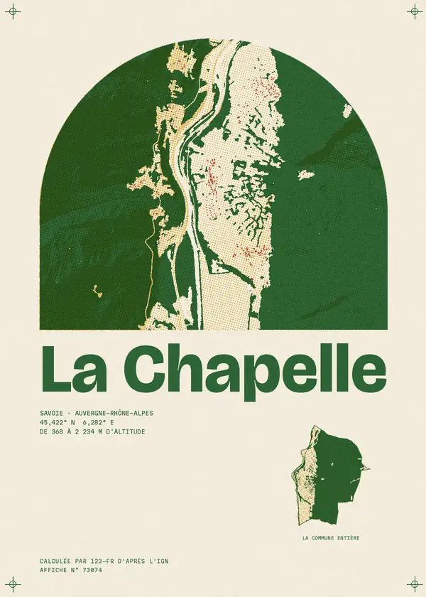 Affiche de La Chapelle, calculée par 123-fr d'après l'IGN