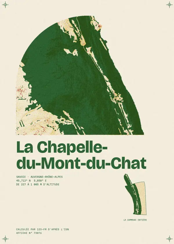 Affiche de La Chapelle-du-Mont-du-Chat, calculée par 123-fr d'après l'IGN
