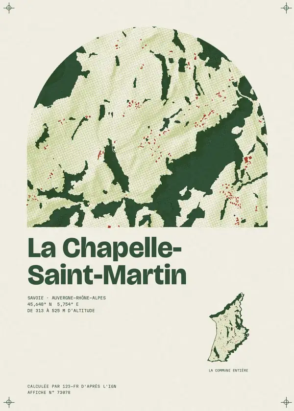 Affiche de La Chapelle-Saint-Martin, calculée par 123-fr d'après l'IGN