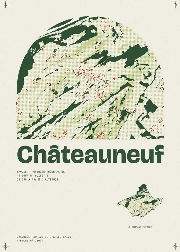 Affiche de Châteauneuf, calculée par 123-fr d'après l'IGN