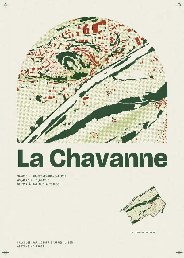 Affiche de La Chavanne, calculée par 123-fr d'après l'IGN