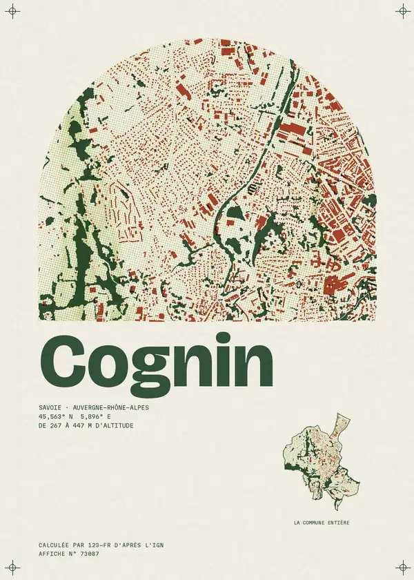 Affiche de Cognin, calculée par 123-fr d'après l'IGN