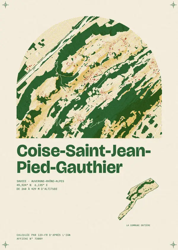 Affiche de Coise-Saint-Jean-Pied-Gauthier, calculée par 123-fr d'après l'IGN