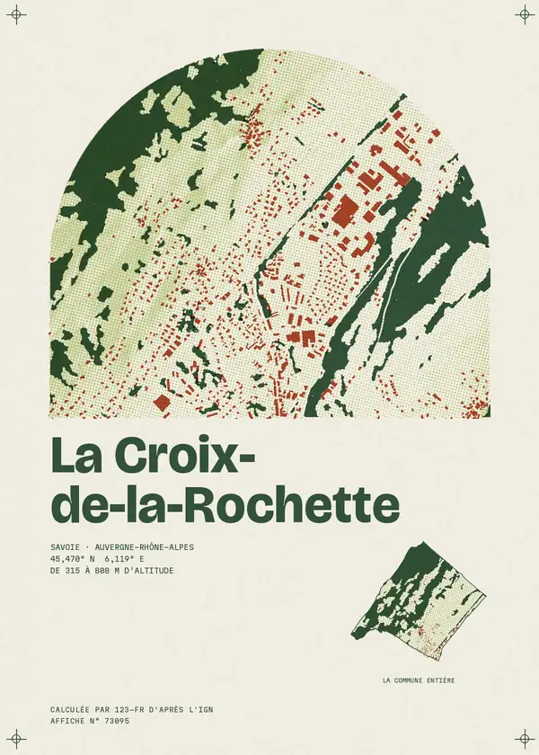 Affiche de La Croix-de-la-Rochette, calculée par 123-fr d'après l'IGN