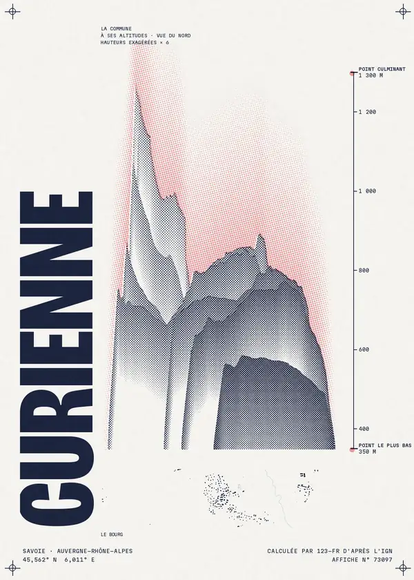 Affiche de Curienne, calculée par 123-fr d'après l'IGN