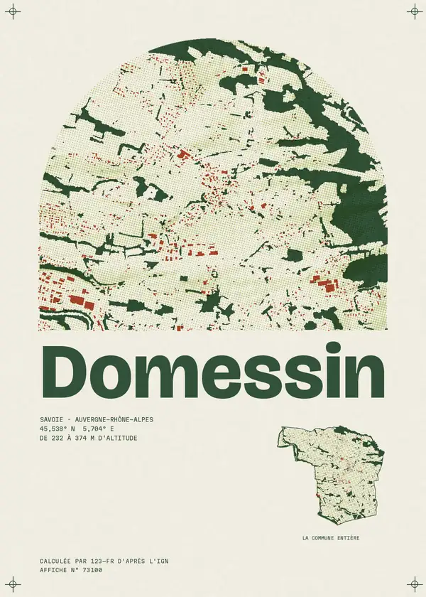 Affiche de Domessin, calculée par 123-fr d'après l'IGN