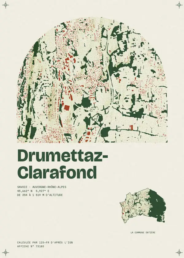 Affiche de Drumettaz-Clarafond, calculée par 123-fr d'après l'IGN